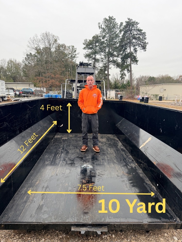 Inside the Southside Junk Removal 10 Yard roll-off dumpster