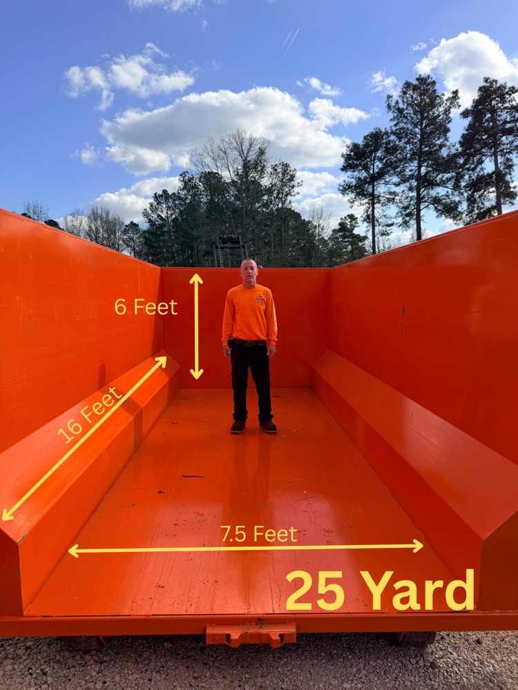 Inside the Southside Junk Removal 25 Yard roll-off dumpster