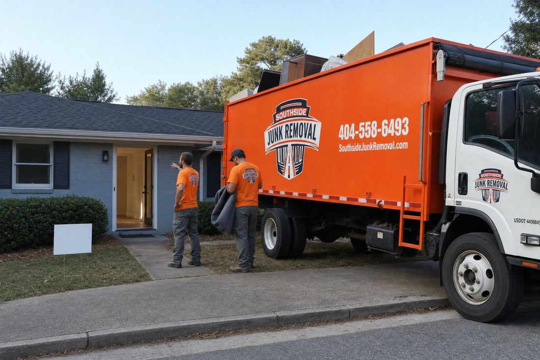 Southside Junk Removal crew clearing out an empty house before a real estate closing in metro Atlanta
