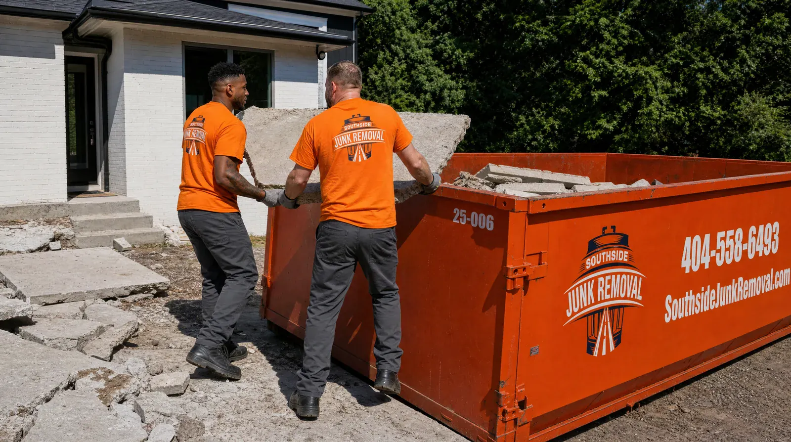 Concrete removal by Southside Junk Removal in metro Atlanta