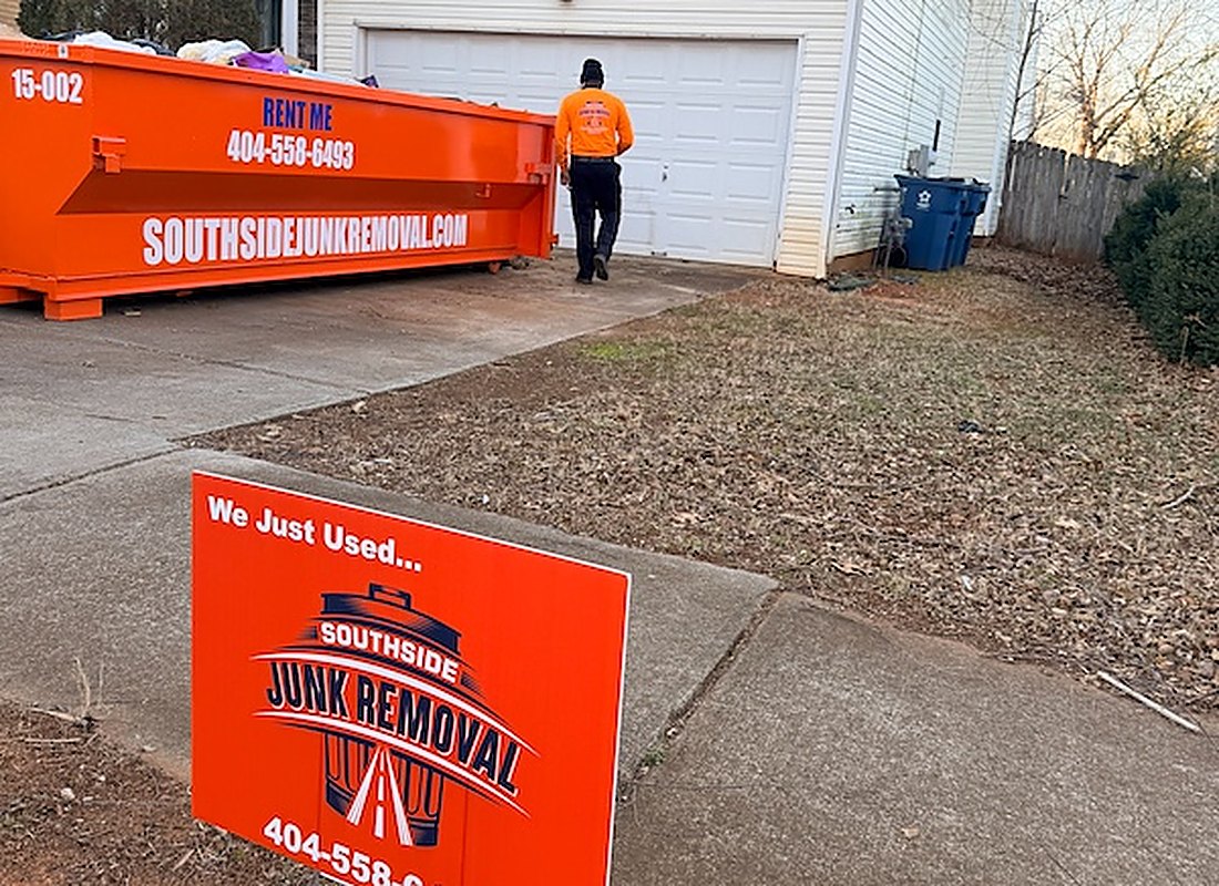 Southside Junk Removal crew on a junk removal job in metro Atlanta