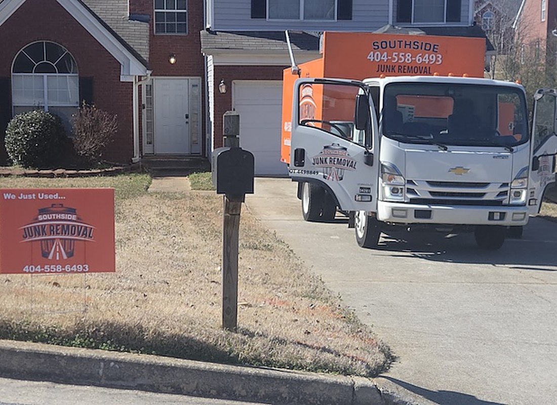 Southside Junk Removal crew on a junk removal job in metro Atlanta