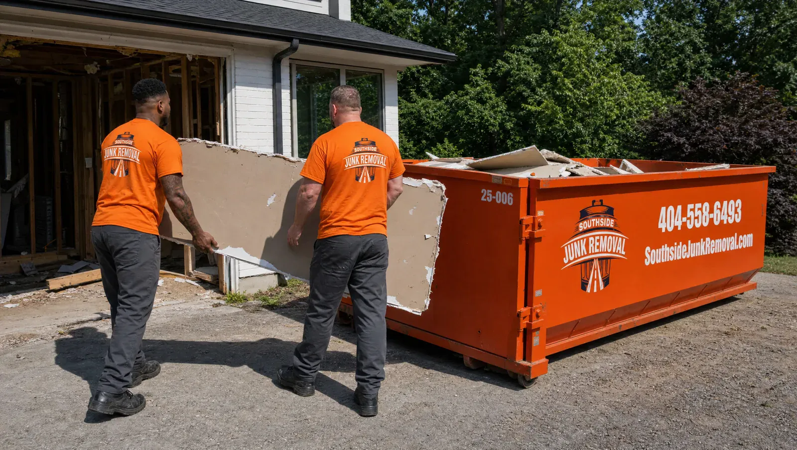 Drywall removal by Southside Junk Removal in metro Atlanta