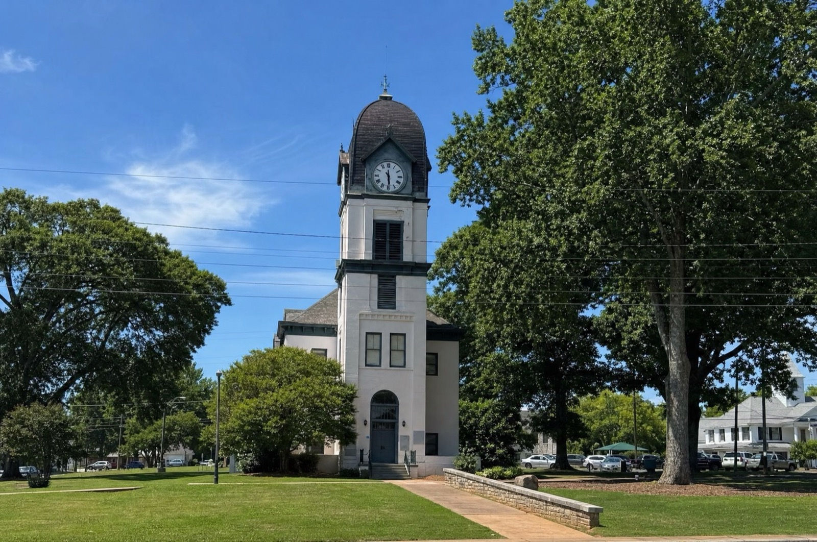Historic courthouse clock tower on the square, Fayetteville, GA