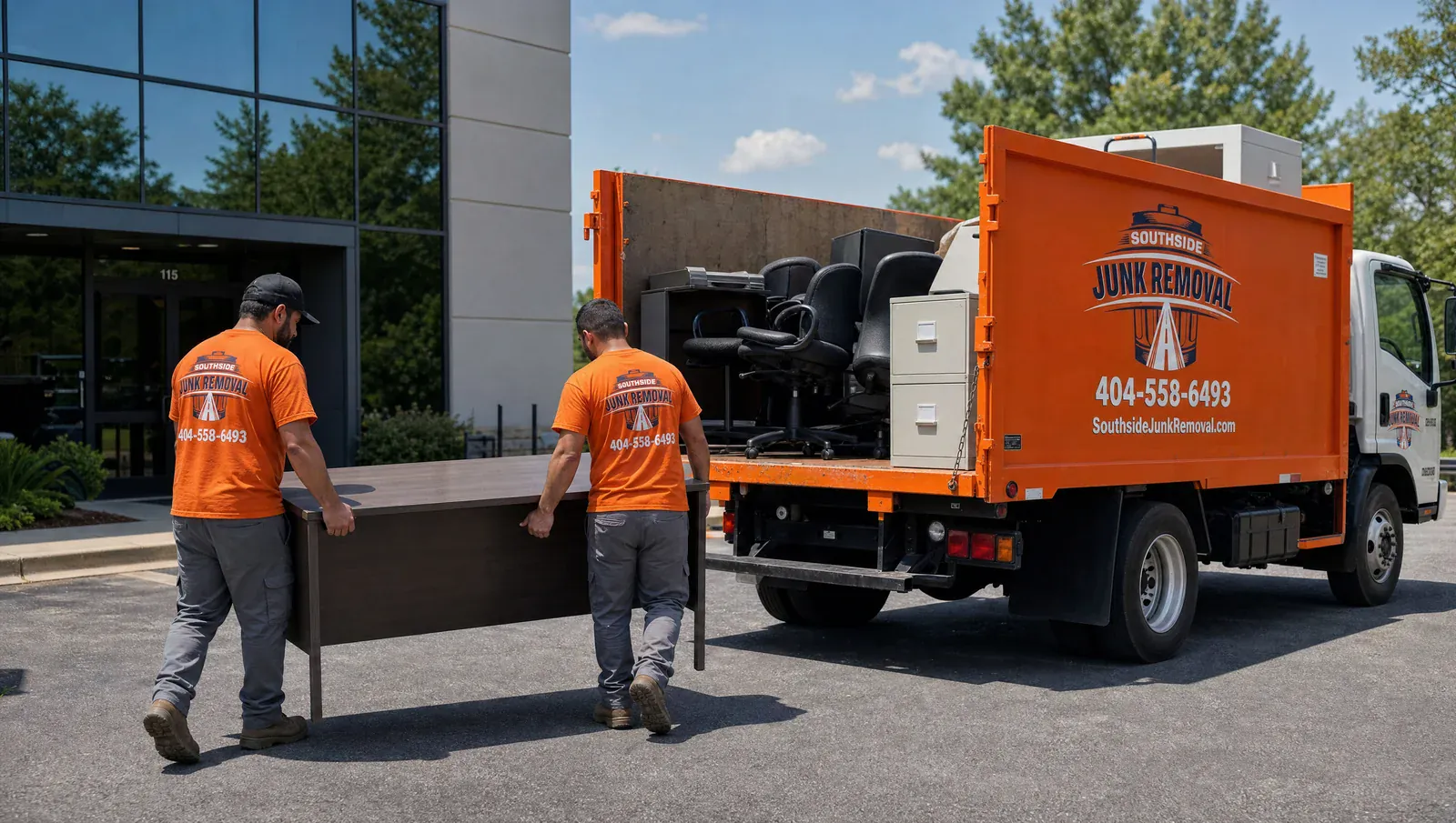 Office furniture removal by Southside Junk Removal in metro Atlanta